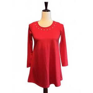 crown & ivy Red Long Sleeve Dress, Size M